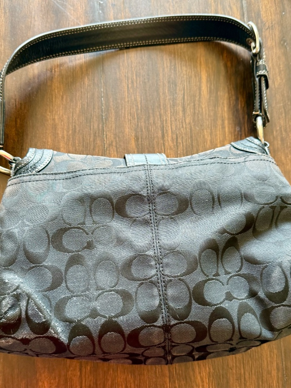 Coach Women's Soho Signature Buckle Flap Shoulder Bag - Black - F15203 - Picture 2 of 14